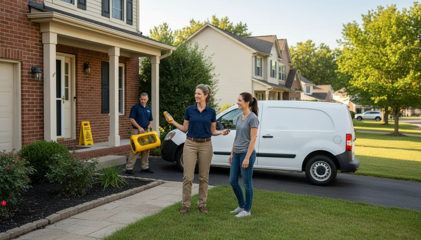 Residential water damage restoration in Burkett, TX
